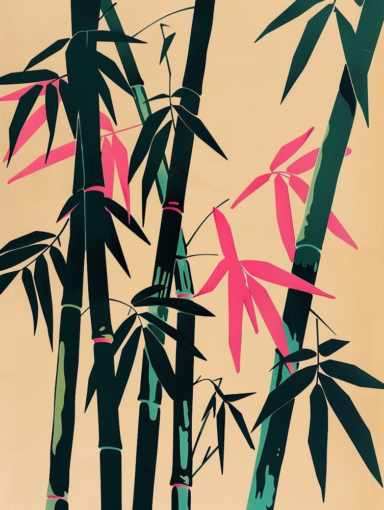Bamboo Tree Colourful Illustration 3 1