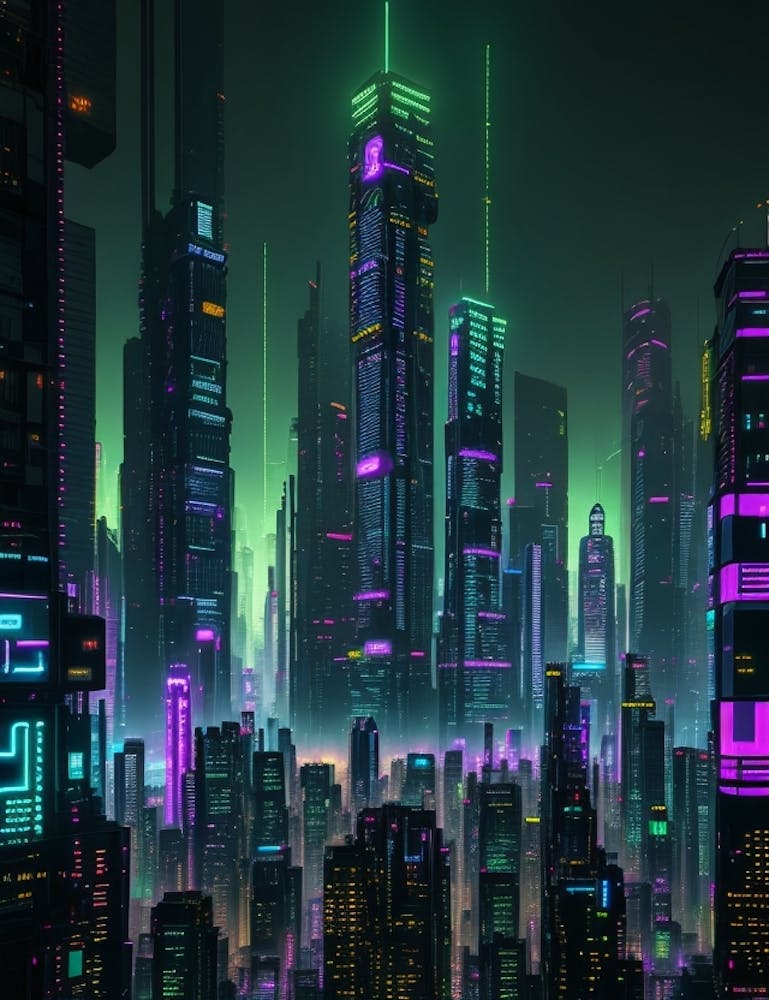 Futuristic Cyberpunk City In 2200