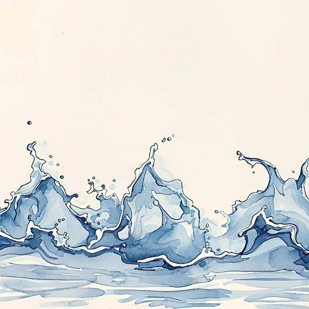 Watercolor Of Waves