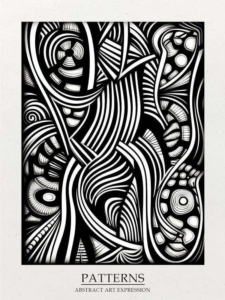 Patterns Abstract Black And White 2 Poster