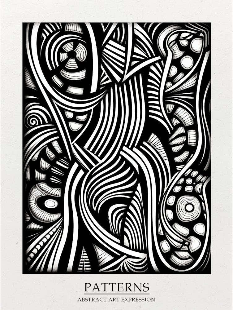 Patterns Abstract Black And White 2 Poster