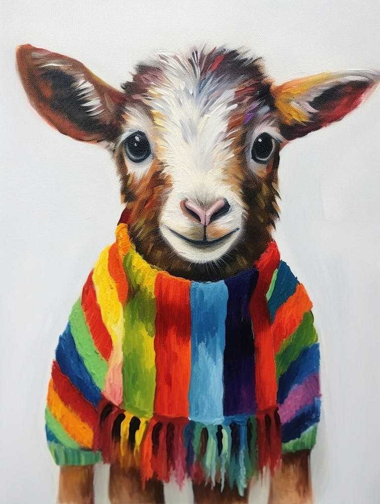 Baby Animal Wearing Sweater Goat 2
