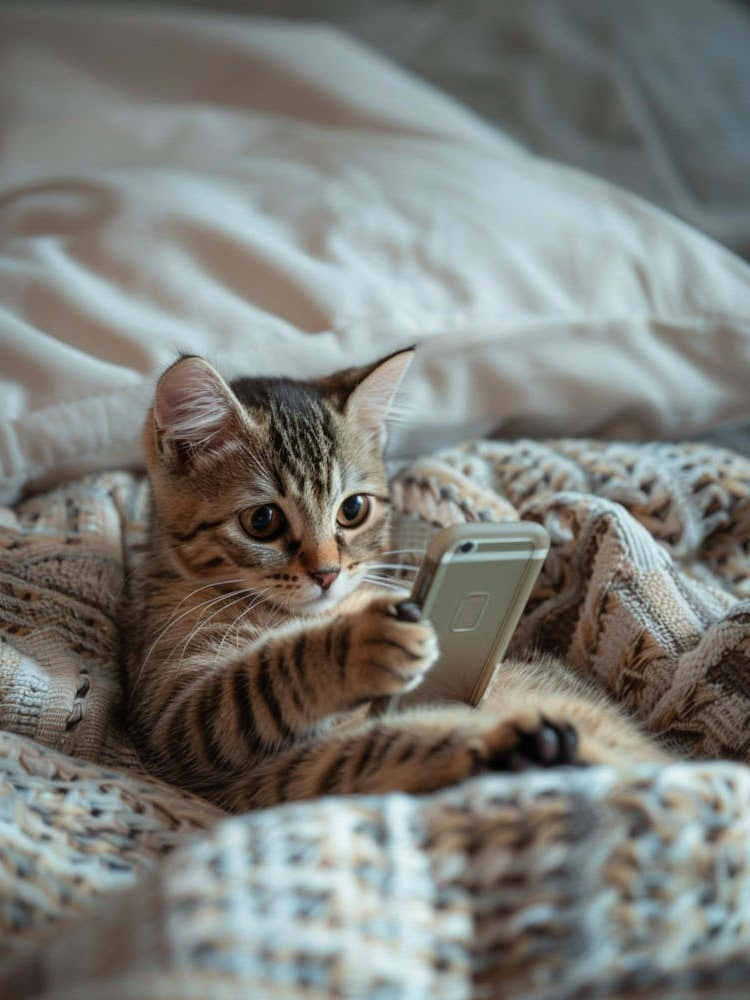 Kitten Playing With A Cell Phone