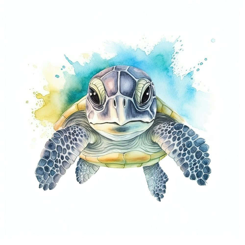 Baby Sea Turtle Watercolour 6
