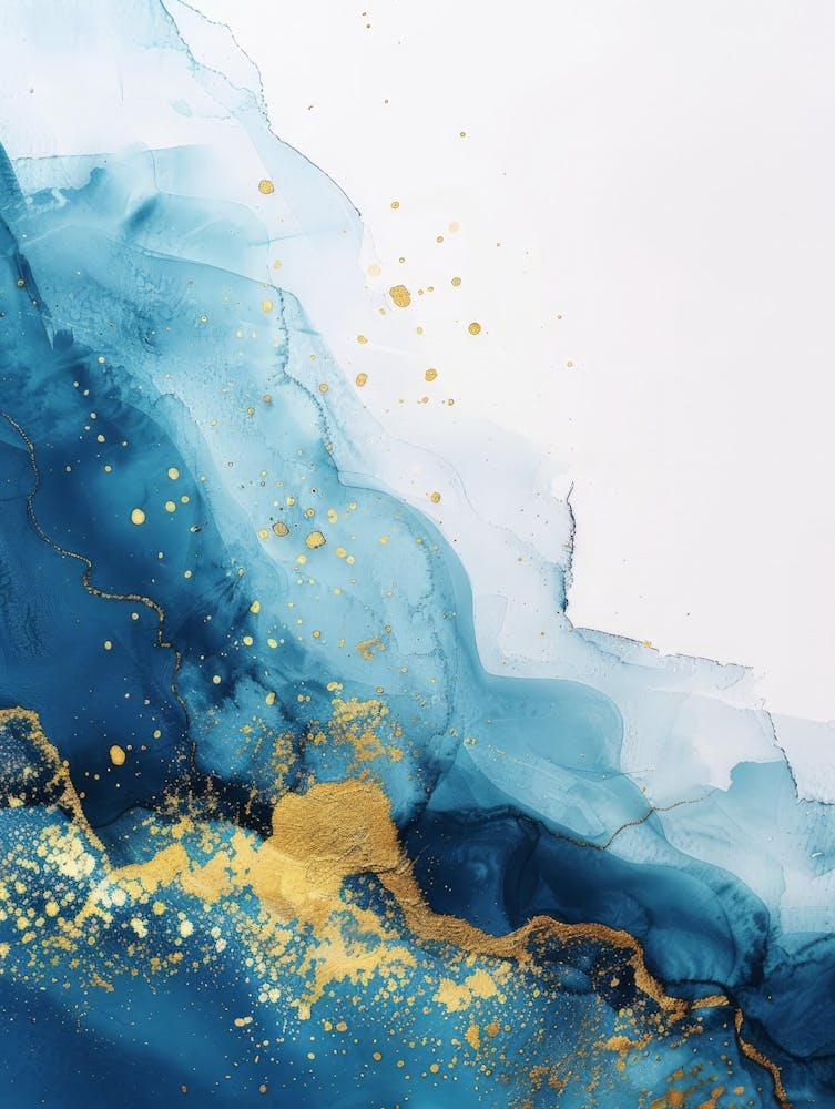 Blue And Gold Abstract Canvas Print