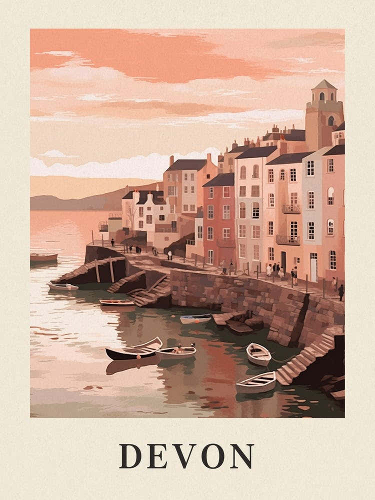 Vintage Travel Poster Devon