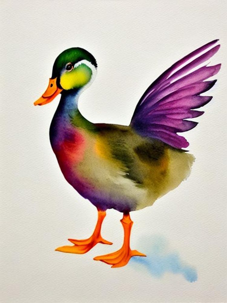Duck 2 Watercolour Bird