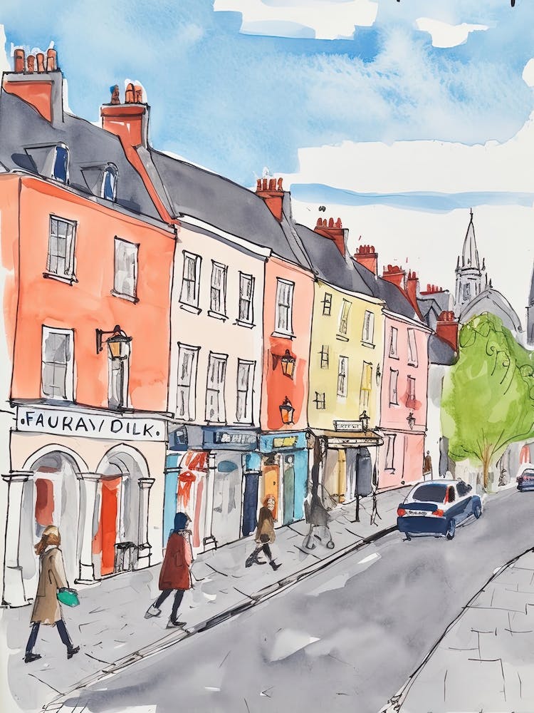 Dublin, Dreamy Storybook Illustration 1