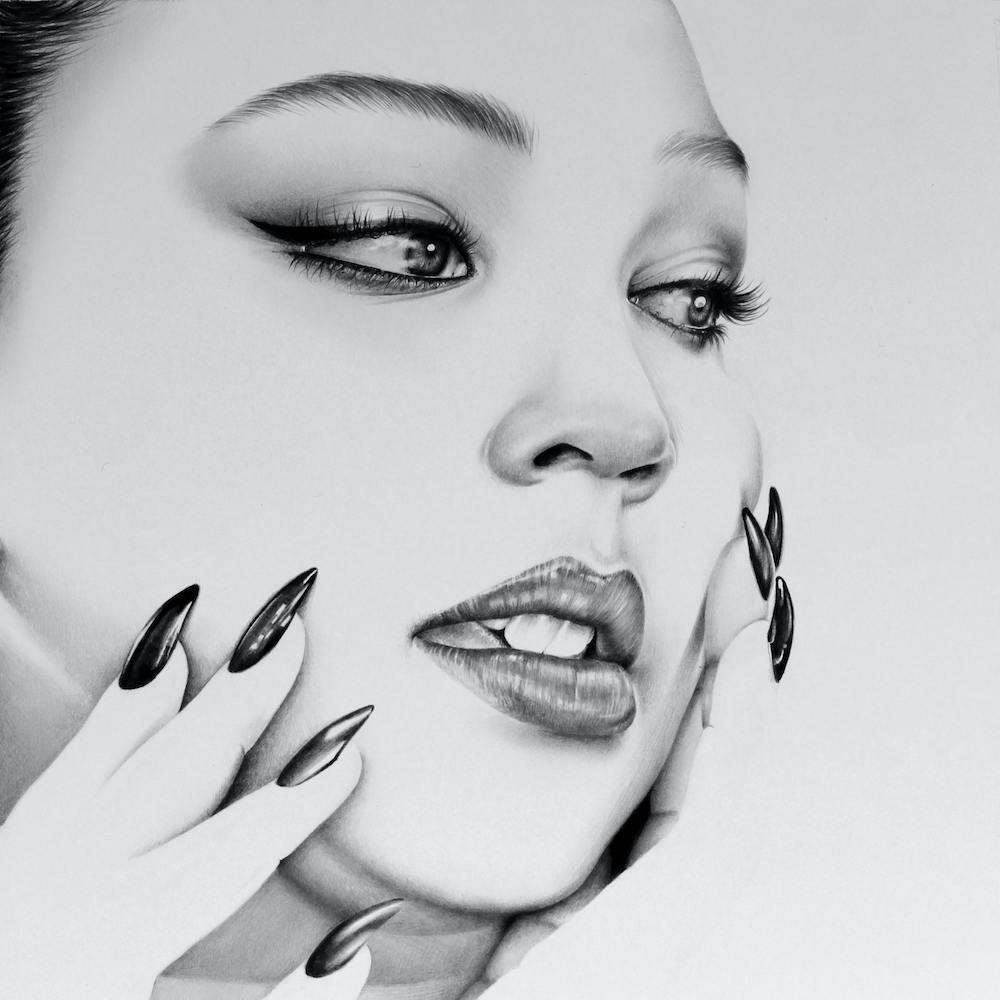 Lizzo Pencil Drawing Minimal Traditional Art Black and White