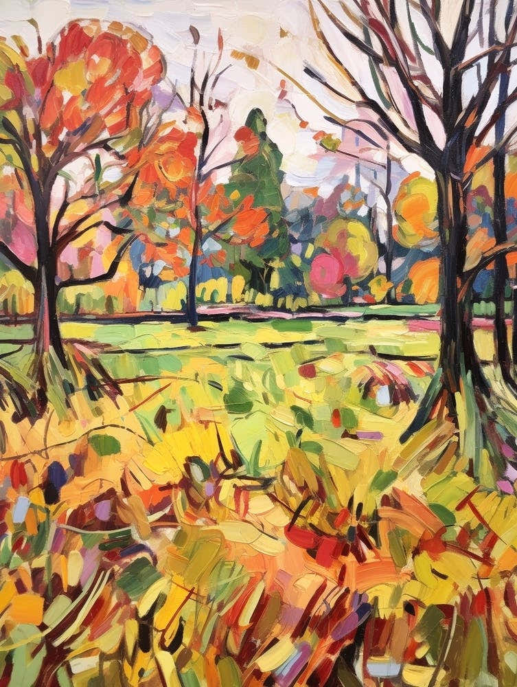 Autumn Gardens Painting Kew Gardens London 4