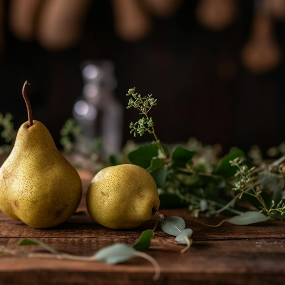 Pears On A Wooden Table