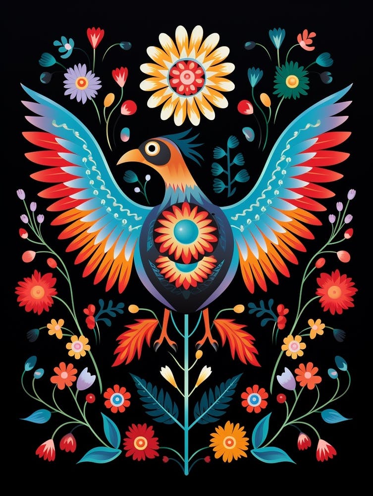 Folk Bird Illustration Falcon 1