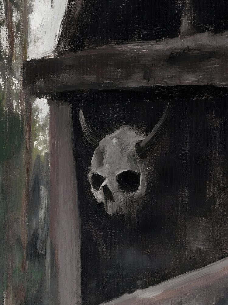 Dark Gothic Skull On The Wall
