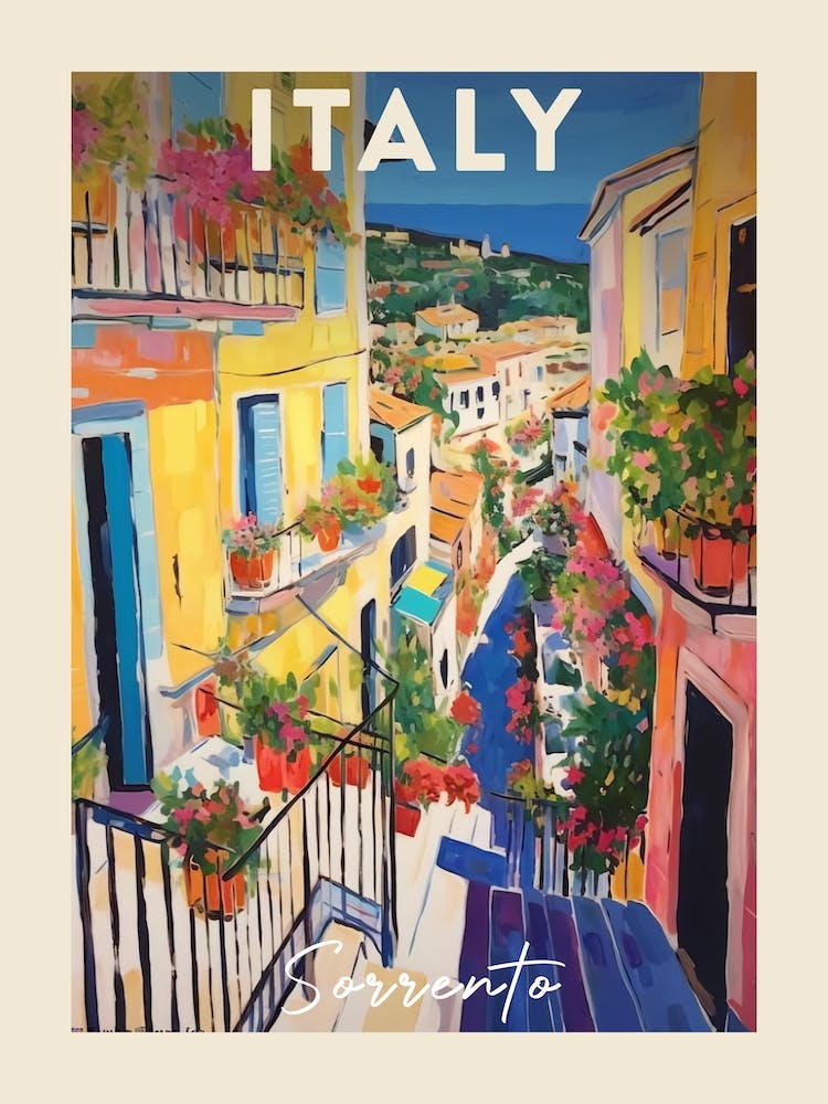 Sorrento Italy 2 Fauvist Painting Travel Poster