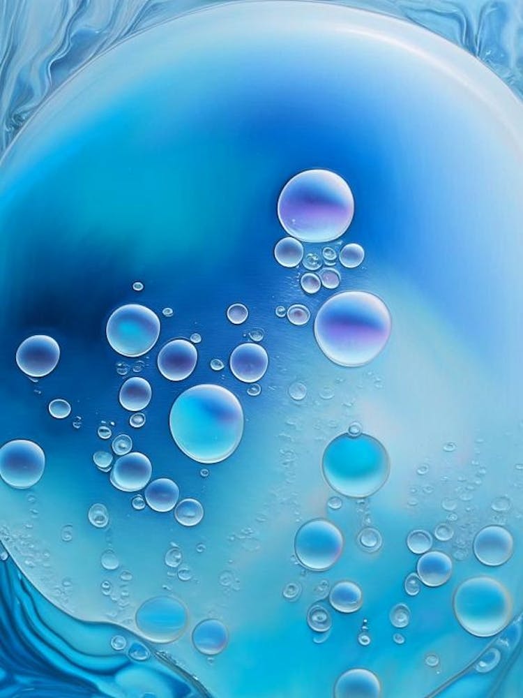 Bubbles In Water Water Waterscape Marble Acrylic Painting 2