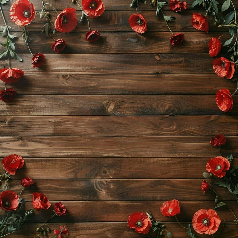 Anzac Day Wooden Table From Above Banner Texture 171