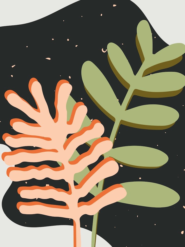 Palm Leaves In Night Sky