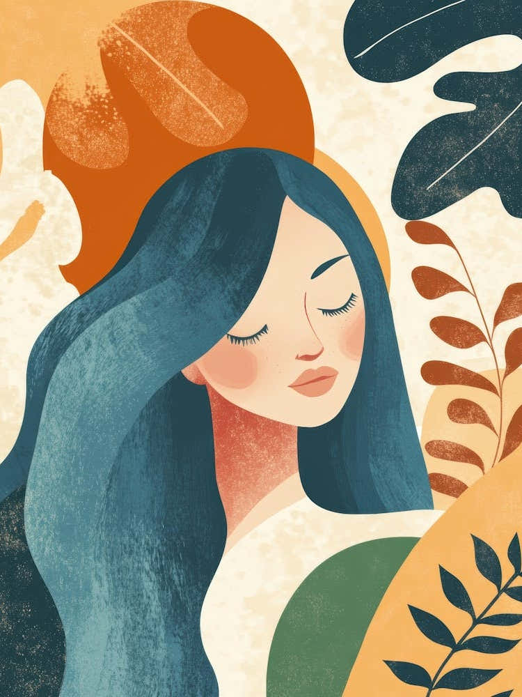 Illustration Of A Woman With Long Hair 2