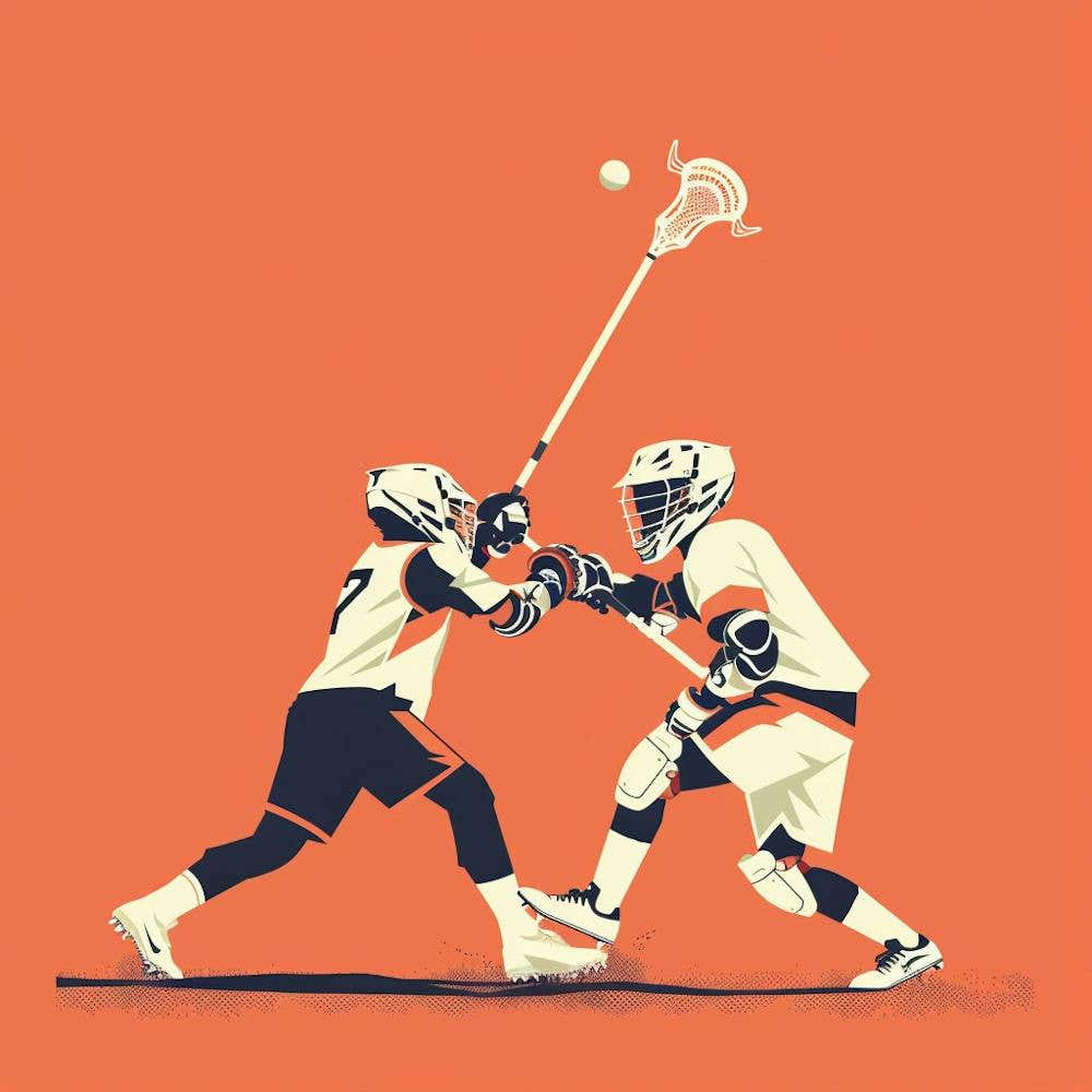 Two Lacrosse Players In Action 3