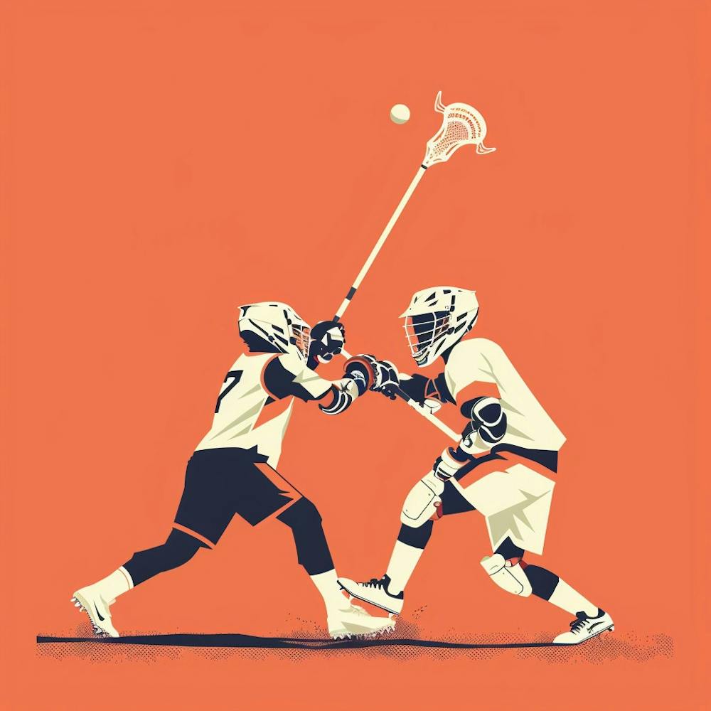 Two Lacrosse Players In Action 3