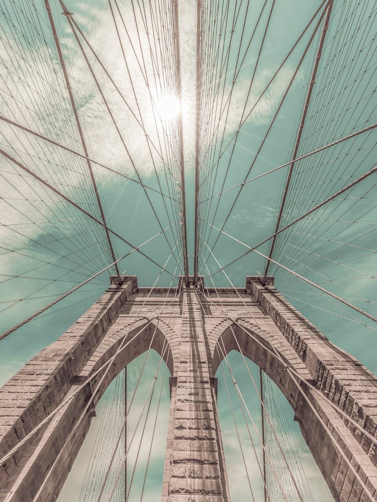 Brooklyn Bridge in Detail Urban Vintage Style