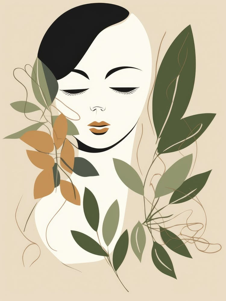 Woman With Leaves 5