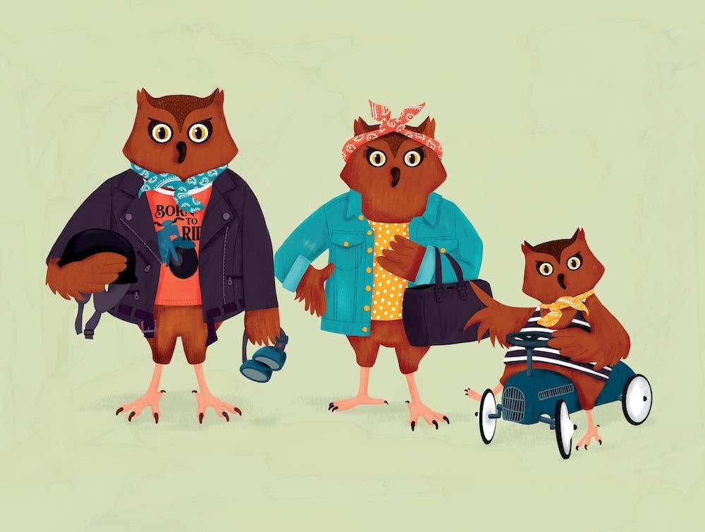 Biker Owls Animal Families