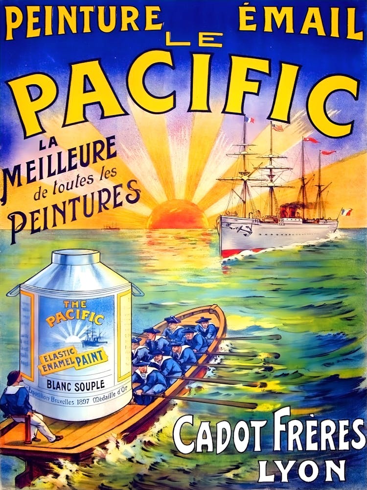 Ship Is Entering Pacific, Vintage Advertisement