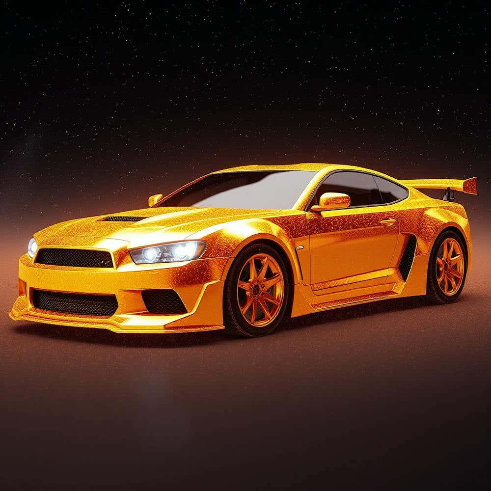 Golden Sports Car