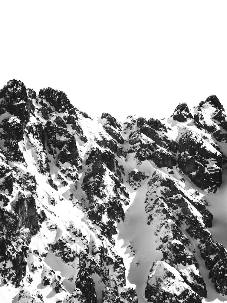 Black And White Mountain Scene