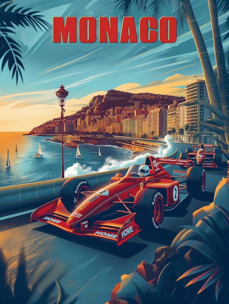 Monaco Vintage style Poster