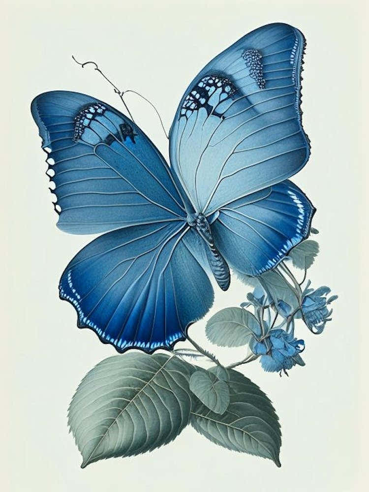 Holly Blue Butterfly Retro Illustration 3
