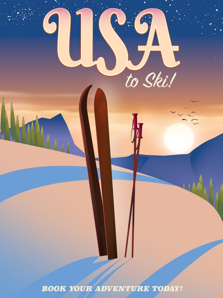 Usa To Ski Travel poster