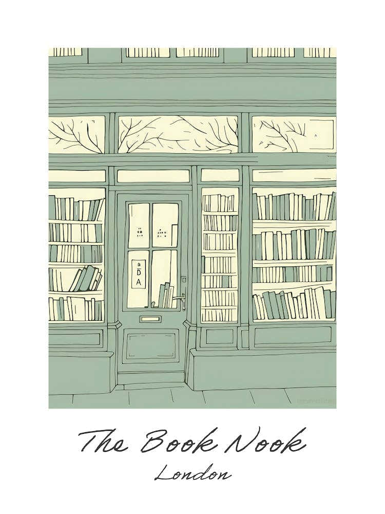 London The Book Nook Pastel Colours 5 Poster