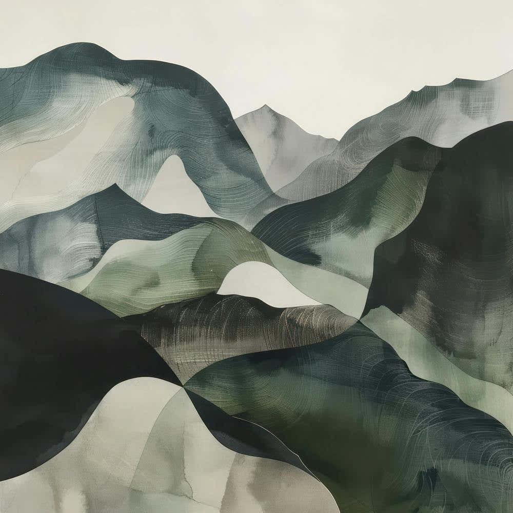 Japanese Watercolour Of Mount Hiei 4