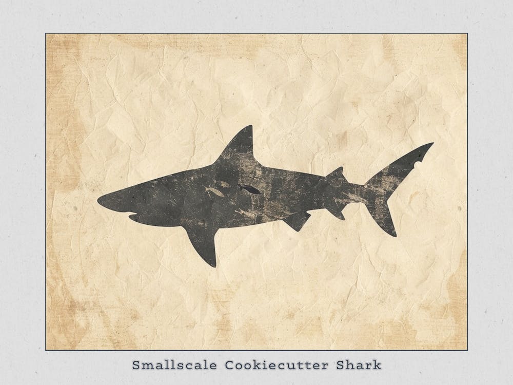 Smallscale Cookiecutter Shark Silhouette 1 Poster