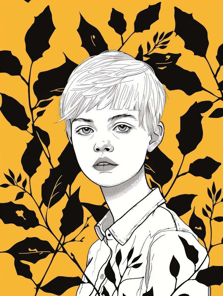 Boy In Black And White