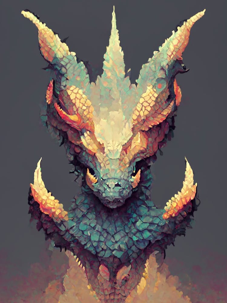 Dragon Head Fire Pixel Art