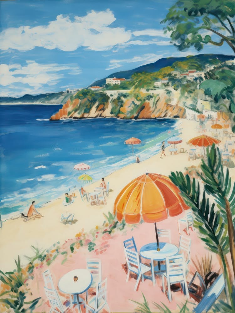 Cala Goloritz, Sardinia   Italy Beach Club Lido Watercolour 3