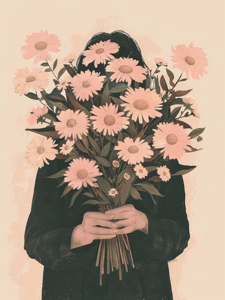 Spring Girl With Pink Flowers 7