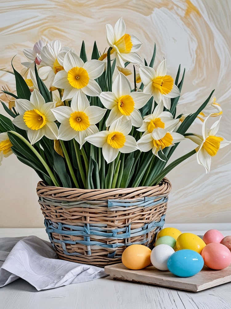 Daffodils And Easter Eggs no5
