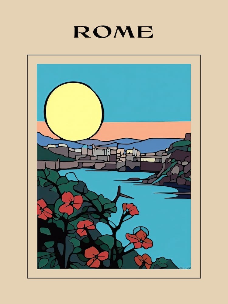 Minimal Design Style Of Rome, Italy 3 Poster