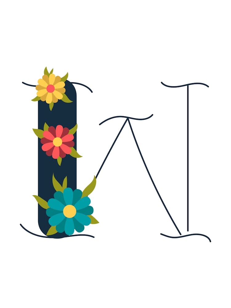 Living Room Floral Letters 23