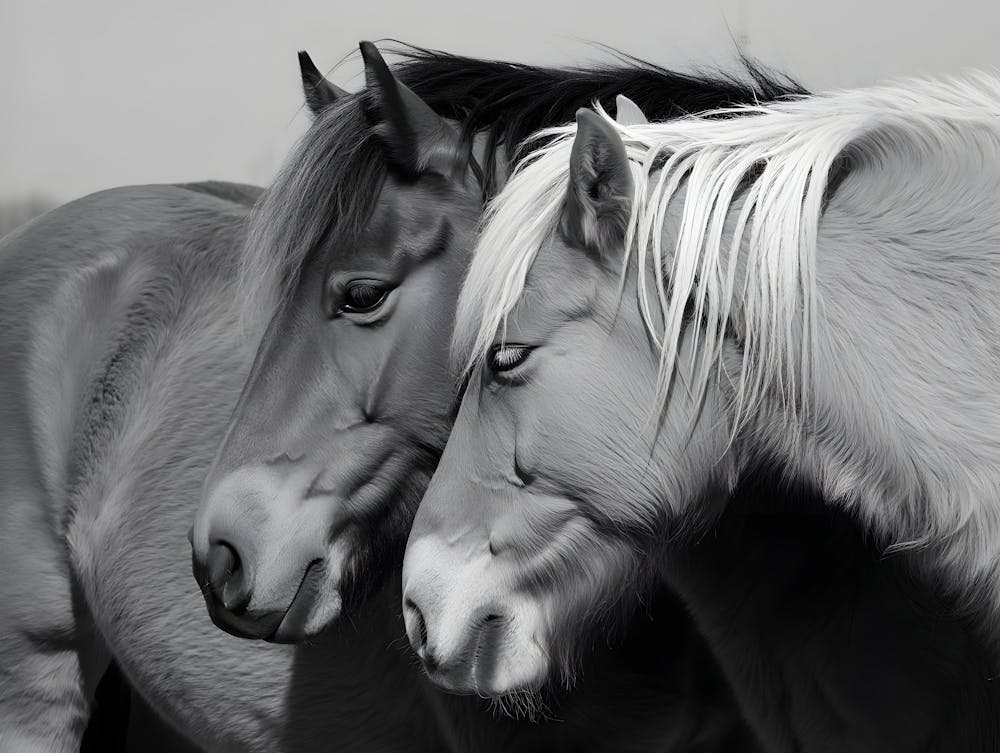 Horse Love by Sisi & Seb - Black and White Equine