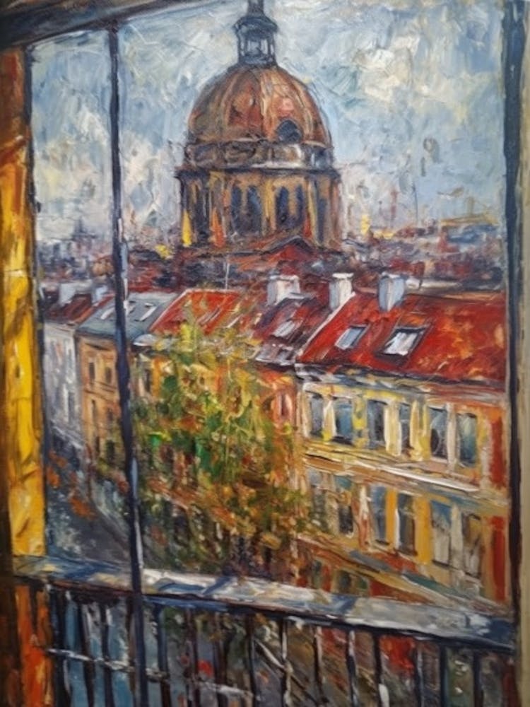 Window View Of Berlin In The Style Of Impressionism 1