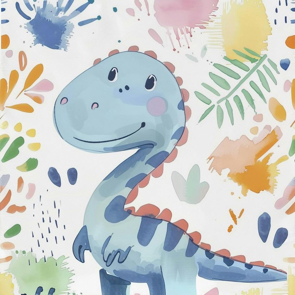 Cute Muted Pastels Baryonyx Dinosaur  1
