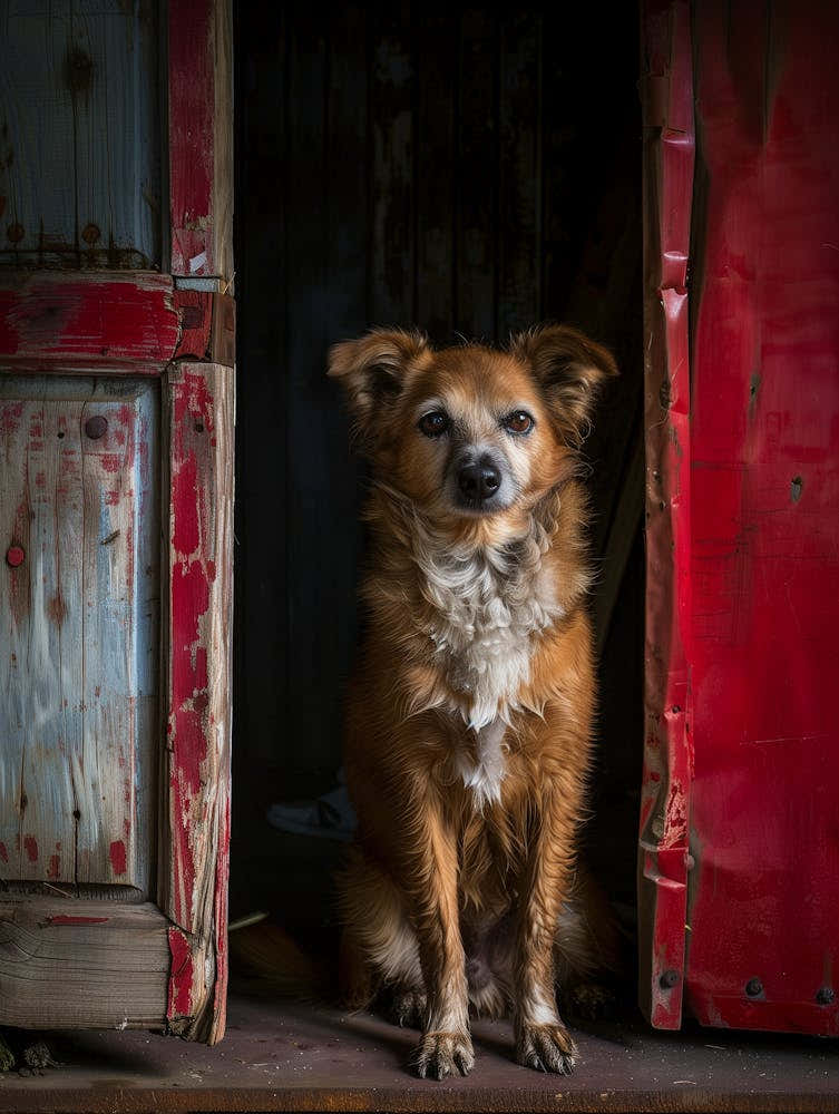 Dog In Doorway