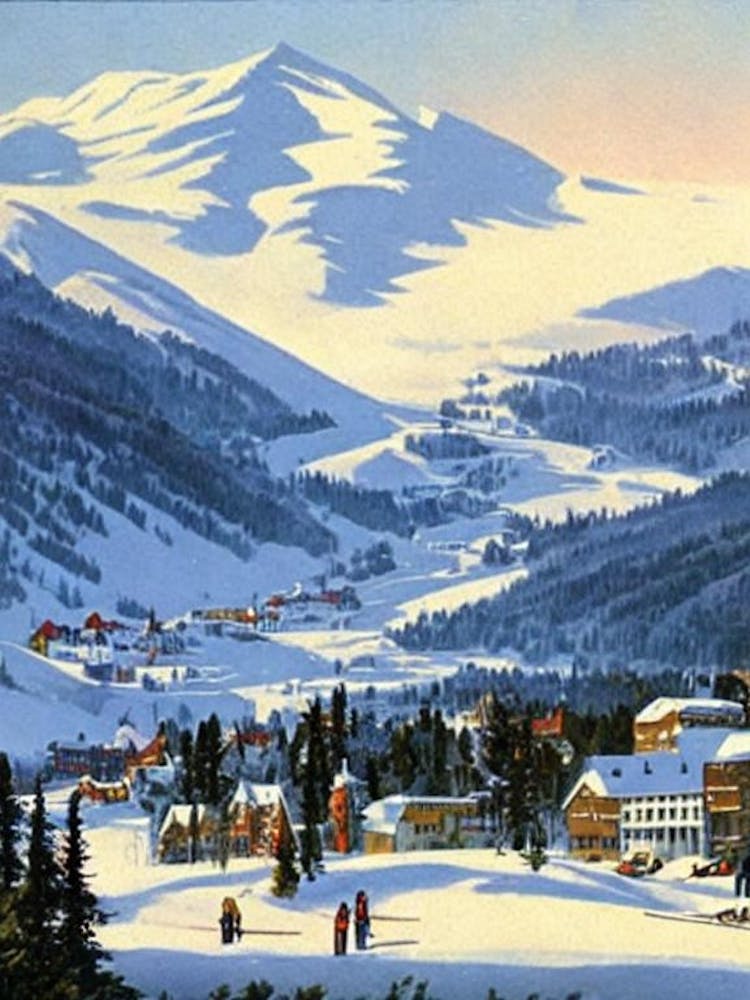 Åre, Sweden Ski Resort Vintage Landscape 1 Skiing Poster