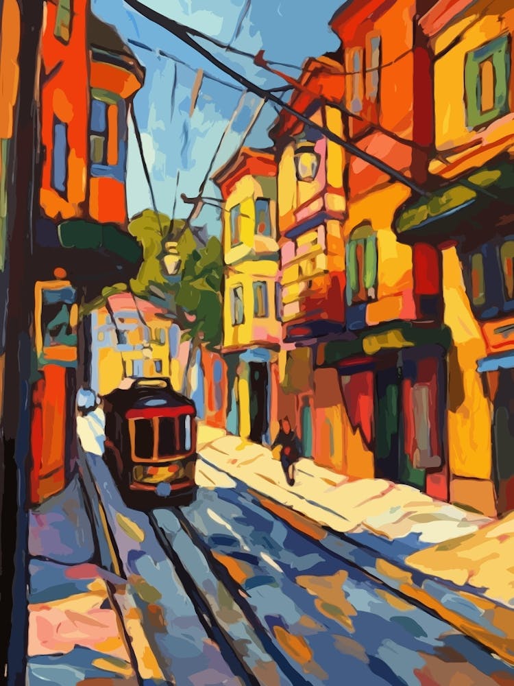 Painting Of San Francisco In The Style Of Fauvism