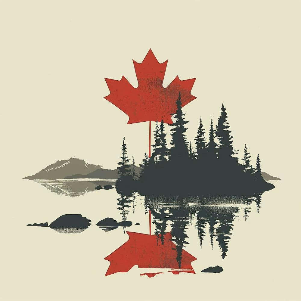 Canadian Flag Leaf Minimal